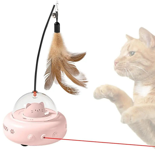 Electric Cat Interactive Toy Pet Toys With Feather Cat Teaser Wand Rechargeable Electric Sensing Pet Toys For Chasing Training